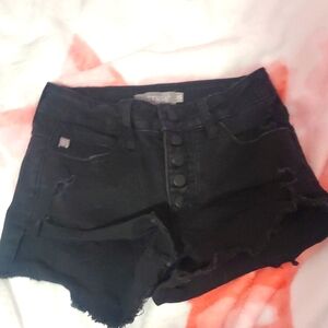 Black Distressed Women Shorts